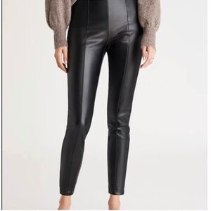 Ann Taylor faux leather front, side zip Leggings